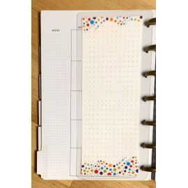 Handmade Lined Notes and Dot Grid Short Dashboard 4 use with Mini Happy Planner-