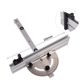 DeeRace Miter Gauge High Precision for Table Sorter & Table Fence Tool Aluminum Circular Saw Guide Ruler Mortise Guide 60 Degree Angled Woodworking Tool Woodworking Worker Ruler Carpentry Tool, 250MM