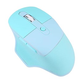 Lomiluskr Ergonomic 2.4G & Bluetooth Dual Mode Wireless Mouse with PU Cover, Soundless Keys, Candy Colors, Compatible with Notebook, PC, Tablet, Smartphone (Blue)