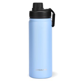 Hydrate 17 oz Stainless Steel Water Bottles - Reusable Double Wall Vacuum Insulated Tumbler - 12 hrs Hot, 24 hrs Cold - Sweat-Proof and Non-Scratchable Metal Bottles - 9.1x2.8 inch - Blue