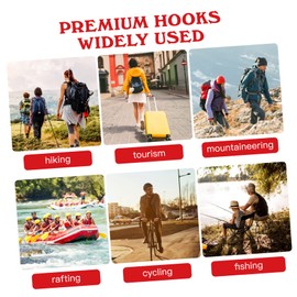 Kisangel Camping Gear Essential 40pcs Outdoor Clips Gourd-Shaped Snap Hooks Lock Carabiner Keychain for Hiking Backpacking Random Color