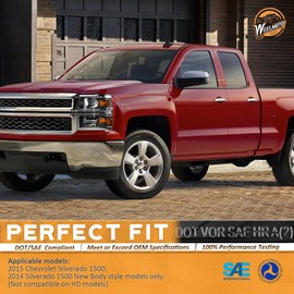 WEELMOTO Headlights Assembly 14-15 For Chevy Silverado 1500 Headlight Assembly Replacement 2014 2015 For Chevy Silverado 1500 Headlamp Chrome Housing Amber Reflector Left + Right Side