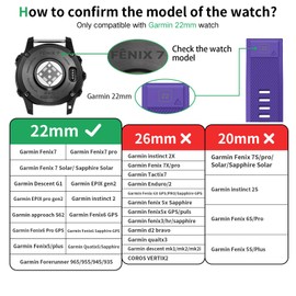 BaayCerrie Compatible with Fenix 6 Watch Bands, Garmin Watch Band 22mm Soft Silicone Replacement for Fenix 5/Fenix 5 Plus/Fenix 6/Fenix 6 Pro/Fenix 7/Forerunner 935/Forerunner 945/Approach S60 (Purple)
