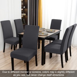 JQinHome Dining Chair Covers Dining Room Chair Slipcovers, 2 Pack High Stretch Removable Washable Parsons Chair Slipcover for Home Party Hotel Wedding Ceremony (Grey)