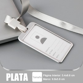 6 Piezas Porta Credencial Gafete Porta Gafete Aluminio Vertical de Porta credencial con cordón,Gafete para Oficina Negocios Exposición Útiles Escolares y Trabajo (Negro)