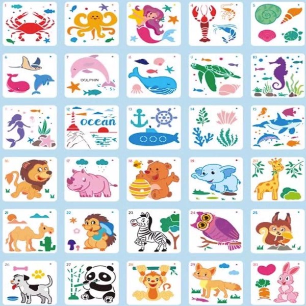 PYPLENCE CreatiStencil: Animal Painting Stencils - Reusable DIY Templates for
