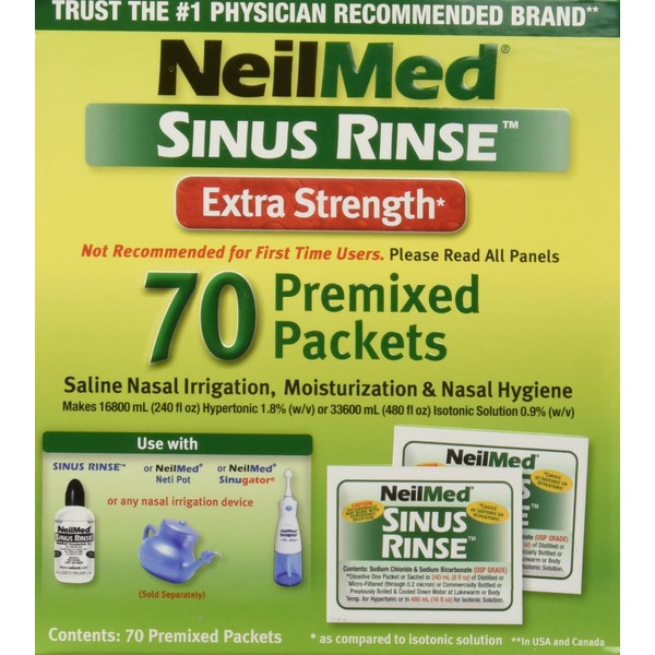 Neilmed Sinus Rinse Extra Strength Hypertonic 70 Packets