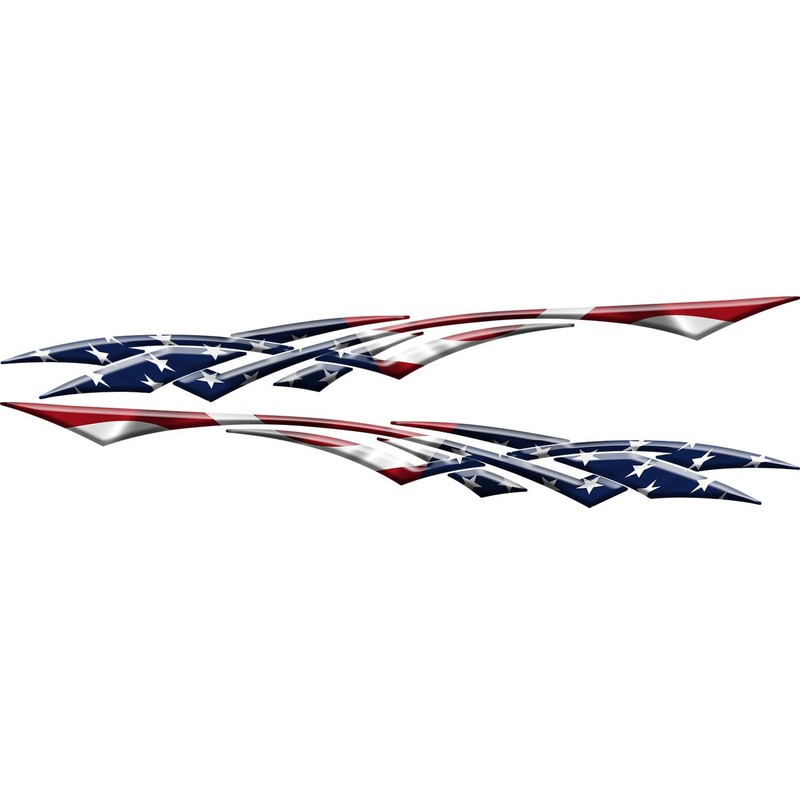 2 Car Truck American Flag Side Decals Graphics Stripes Vinyl