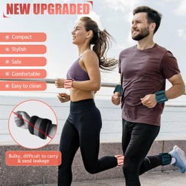 BECOJADDE Wrist Ankle Weights Adjustable Training Intensity for Strength Training Walking Running Yoga Pilates Jogging for Women Men Set of 2 (1lb Each), Peach