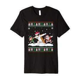 Dabbing Santa Elf Saint Bernard Dog Girls Boys Kids Xmas Premium T-Shirt