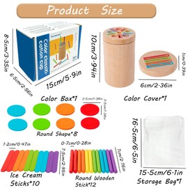 Felicify Montessori Toys for 1-3 Year Old, Wooden Colour Sorting Toys, Wooden Color Sorting Sensory Toys, Fine Motor Developmental, Educational Toys for Boys Girls (3-in-1)