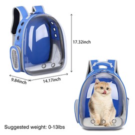 XZKING Cat Backpack Carrier Bubble Bag, Transparent Space Capsule Pet Carrier Dog Hiking Backpack, Small Dog Backpack Carrier for Cats Puppies Airline Approved Travel Carrier Outdoor Use Black