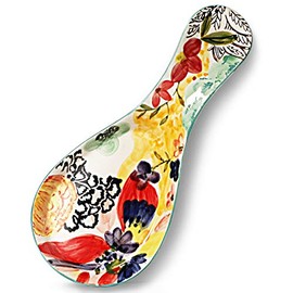 GDCZ Porcelain Spoon Holder Utensil Rest for Kitchen,Ceramic Spoon Rest,9-inch Colorful