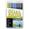 Tombow 56169 Dual Brush Pen Art Markers, Landscape, 10-Pack. Blendable,