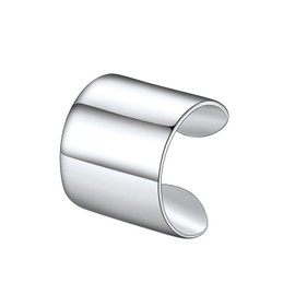 10mm Ear Piercing Earrings Minimalist Simple Fake Earrings for Sensitive Ears Oxidized 925 Sterling Silver Ear Cuffs