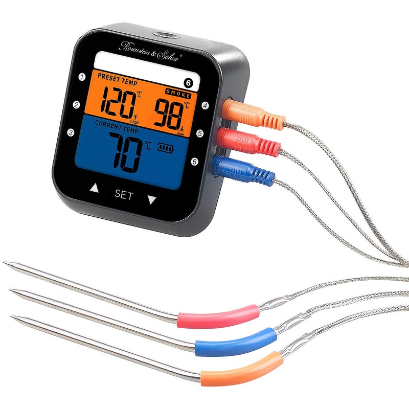 Rosenstein & Söhne Baking Thermometer: Professional BBQ Thermometer with Bluetooth