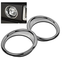 ZMAUTOPARTS Front Bumper Driving Fog Light Ring Bezels Covers Trim Molding Chrome Compatible with 2003-2009 Hummer H2