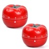 Jimkply 2 Pieces Manual Mechanical Tomato Timer, 60 Minute Countdown