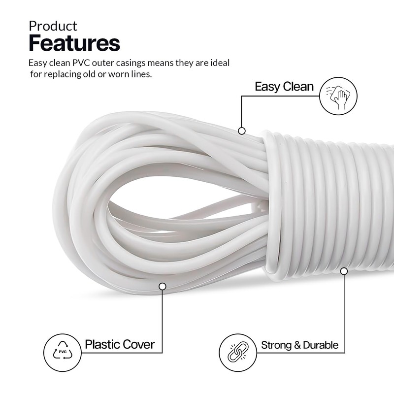 Replacement Rotary Washing Line Rope 46M/150ft Long Outdoor Clothes Line
