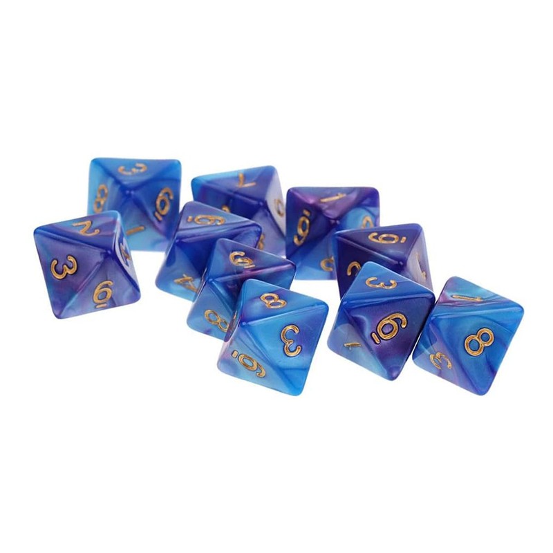 Yourandoll 10pcs Polyhedral Dice D8 Dice 8-Sided Dice for Dungeons