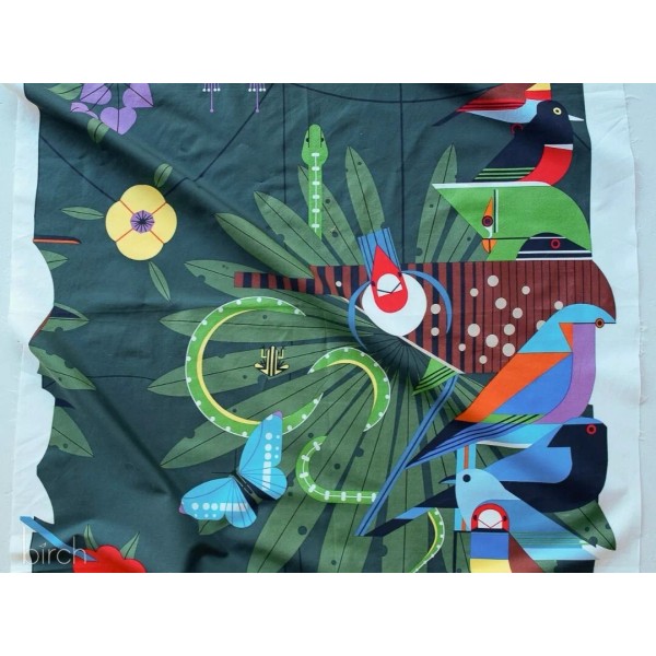 Birch Fabrics Charley Harper "Discovery Place" Main Poster Poplin Fabric•Orga•1y