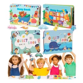 4 Libros Montessori Busy Book Estimulación Temprana Bebé