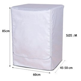 Washing Machine Cover, Dustproof, Front Loader, Washing Machine Drying, Waterproof Protective Cover, Silver Edge Zip (M:45-50 x 60 x 85 cm)