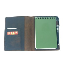 JJNUSA Leather Cover Compatible With Rite in the Rain Spiral Notebooks Bound Spiral Notebook Leather Cover for Bound Notebook Cover 4"x 6", Dark Brown