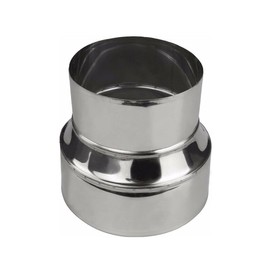 Prostko Chimney Flue Liner - Metal Reducer Ducting - Stainless Steel Pipe – Connector, Adapter. (d - 100mm / x - 150mm), Silver