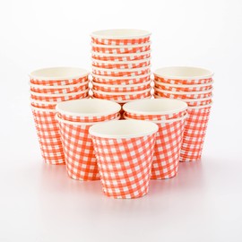 Restaurantware 8 Ounce Disposable Coffee Cups 25 Spiral Wall Hot Cups For Coffee - Lids Sold Separately Double Wall Picnic Print Paper Insulated Coffee Cups For Coffee Tea And More