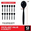 12 Count 10-Inch Disposable Serving Spoons, Black Plastic Serving Spoons