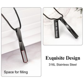 Urn Necklaces for Ashes Cremation Jewelry Ashes Necklace Memorial Stainless Steel Urn Pendant Keepsake Ashes Jewelry for Women Men