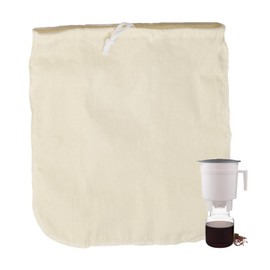 GRONGU Cold Brew Coffee Filter Bag Compatible with Toddy Cold Brew System, Large 12in x 11in Organic Cotton Reusable Coffee Filter with Easy Open Drawstring Fits for Mason Jars, Pitchers, 1 Pack
