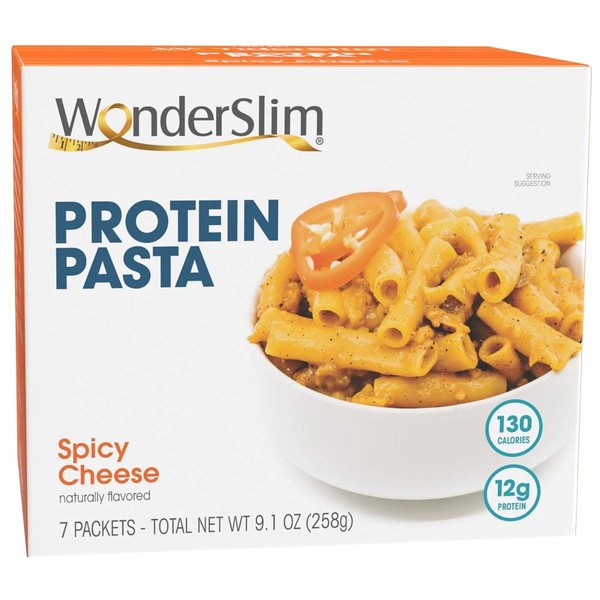 WonderSlim Protein Pasta, Spicy Cheese, 130 Calories, 12g Protein (7ct)