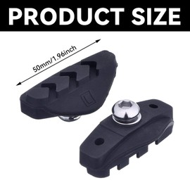 2 Pairs Bike Brake Pads, 50MM V Brake Pads for Bicycle Bicycle Brake Pads Road Bike Brake Pads with Hex Nut Installation Tool No Noise for Road Bikes Mountain Bicycles