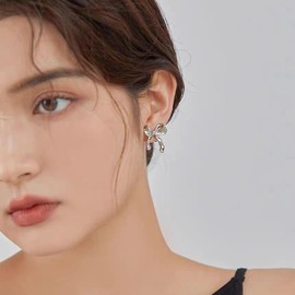 Prom Jewelry Sets Elegant Silver Necklace Earrings for Women Rhinestone Tassel Earrings Gifts for Bridal Party Formal Events