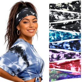 Awumbuk 8 Pcs Headbands for Women's Hair, Non-Slip Soft Stretchy Head Bands Adult Women, Wide Hairband for Yoga, Running, Workout, Makeup, Skincare
