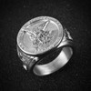 HZMAN St. Michael Ring for Men Women Stainless Steel San