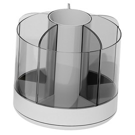 STOBOK Rotating Makeup Brush Organizer Desk Pen Holder Compartment Storage for Pencils Cosmetics and Items Elegant Design for Home Office Use