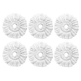 Paquete de 6 cabezales de repuesto para fregona giratoria compatibles con Hurricane, Mopnado, Casabella y otras fregonas de tamao estndar, fciles de  