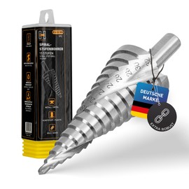 HARDTWERK Step Drill | Taper Drill Diameter 4-32 mm | Made of High Quality HSS | Universal Triangular Shaft | Peeling Drill Ideal for Metal, Wood, Plastic | 15 Levels Cone Drill | Long Lasting Sharpness