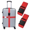 QUARKZMAN Kreuzgepäckgurte mit Schnellverschluss-Schnalle Namens-ID-Karte Verstellbarer Koffer-Gurt für Koffer-Aktentasche-Rucksack-Reisen, Rot,