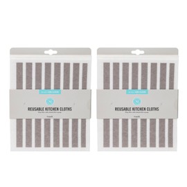 Martha Stewart Microfiber Scrub Kitchen Cloths, Stripes, 8 Count