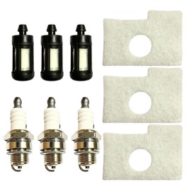 REDEEMX 3X Compatible with Stihl MS170C MS180C MS170 MS180 Air Filter Plate 1130 124 0800 Tune Up Kit Rebuild Kit Gas Chainsaw Maintenance Kit Spark Plug Fuel Filter Pick-up Replacement Part