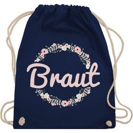 Shirtracer - Gym Bag Backpack - JGA Stag Night Women - Bride Motif Flower Wreath, 05 Navy Blue, Unit size