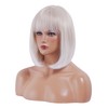 Rugelyss Creamy Champaign White Short Platinum Bob Wig with Bangs