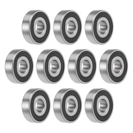 sourcing map 16100-2RS Deep Groove Ball Bearings 10mm x 28mm x 8mm Double Sealed Chrome Steel P0(ABEC1) 10pcs