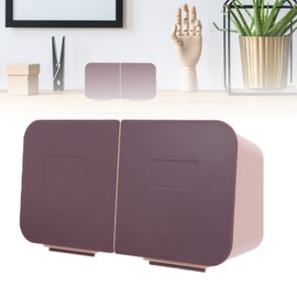 Makeup Organizer Wall Mounted Q Tips Holder Cotton Pads Dispenser Cosmetics Makeup Cotton Swab Holder for Bathroom Washroom[ Purple] Canisters