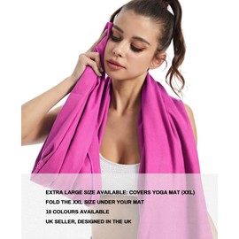 Style Slice Microfibre Towel Quick dry Lightweight Absorbent Travel Towel Sports Beach Gym Swimming Camping Hiking Drying Pets Small Medium Large X-Large XX-Large (Fuchsia, SMALL 60cm x 30cm)