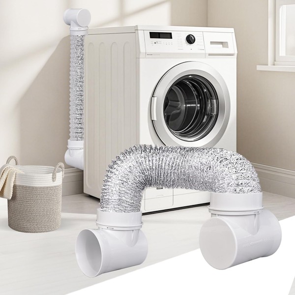 tatamelon Dryer Vent Connector Kit,90 Degree Dryer Vent Elbow+10ft Hose